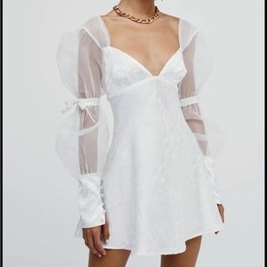 For Love and Lemons Gabrielle Puff Sleeve Mini Dress